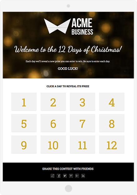 Multi-Day Giveaway Calendar template