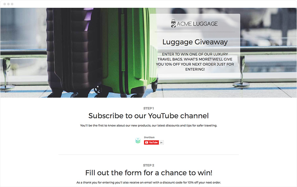Giveaway + Instant Discount Template