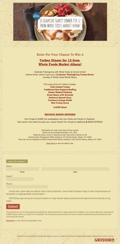 Turkey Feast Giveaway for Food Centered Promotional Ideas