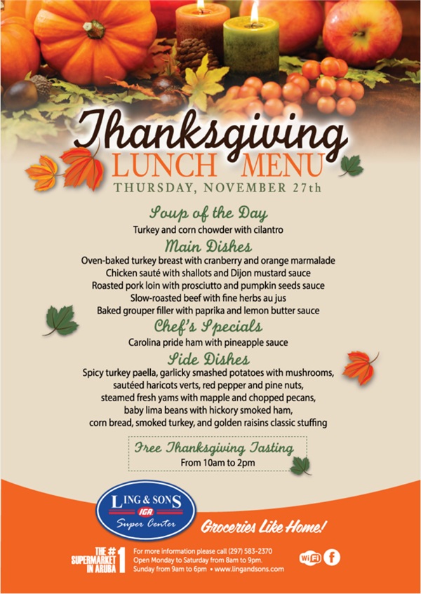 thanksgiving menu
