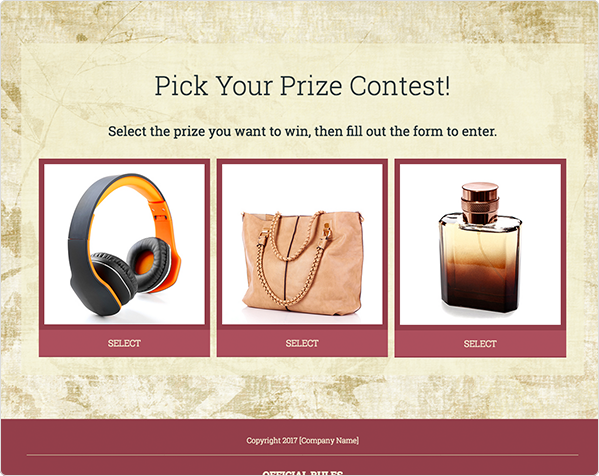 Pick Your Prize Giveaway