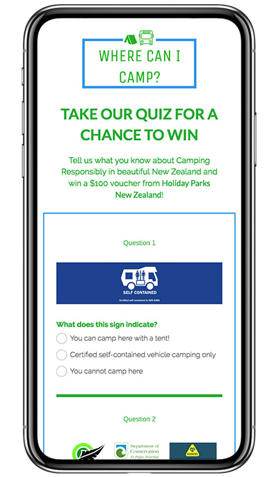 Holiday Parks New Zealand’s “Where Can I Camp?” Trivia Quiz and Sweepstakes