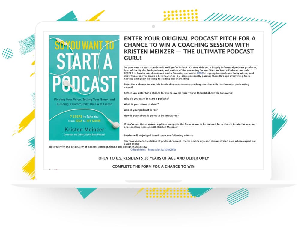 Harper Audio Presents’ “Kristen Meinzer Podcast Coaching Session” Contest