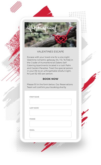 Dalens Luxury Self Catering Apartments’s “Valentine’s Escape” Booking Special