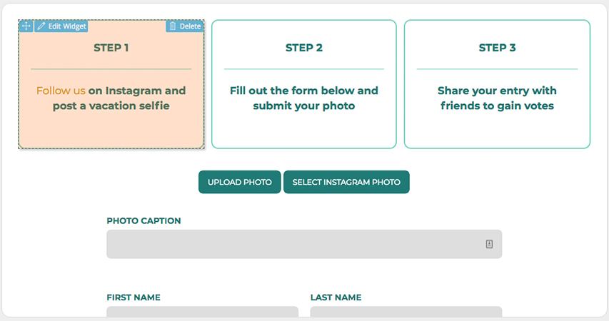 Setting up a contest is easy in ShortStack
