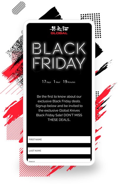 Global Knives’ Black Friday Deals Landing Page
