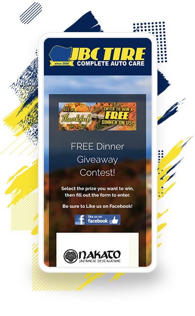 JBC Tire’s Free Dinner Giveaway