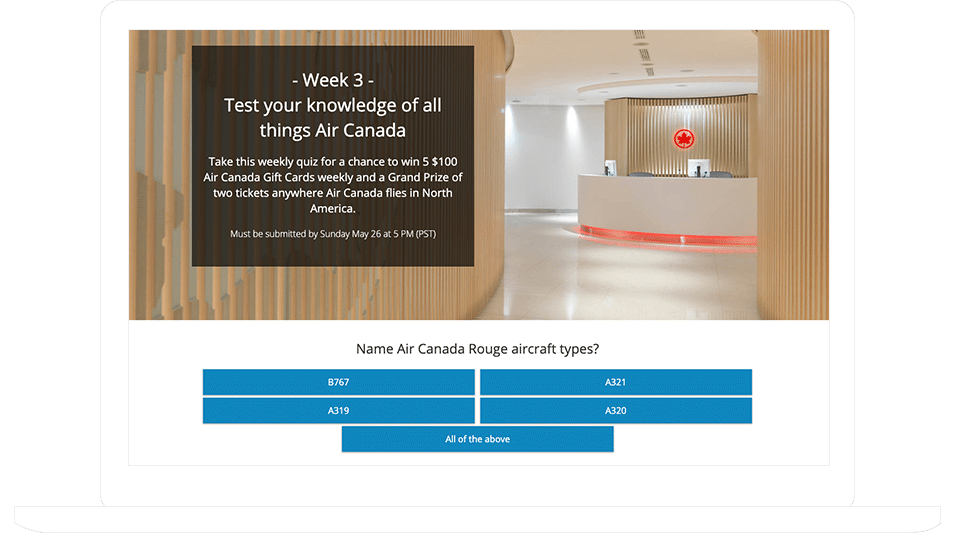 Air Canada’s “Test Your Knowledge Of All Things Air Canada” Qui