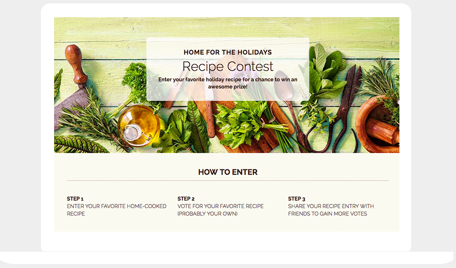 ShortStack's UGC Recipe Contest template