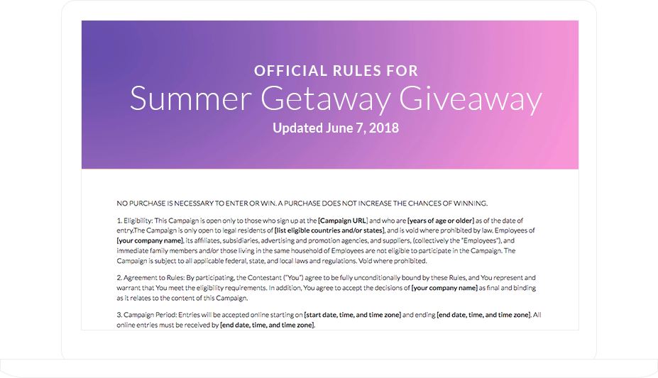 Contest Rules Landing Page