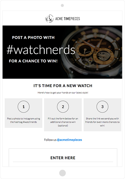 Instagram Hashtag Giveaway