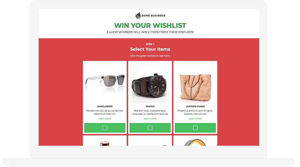 Win Your Wishlist Template