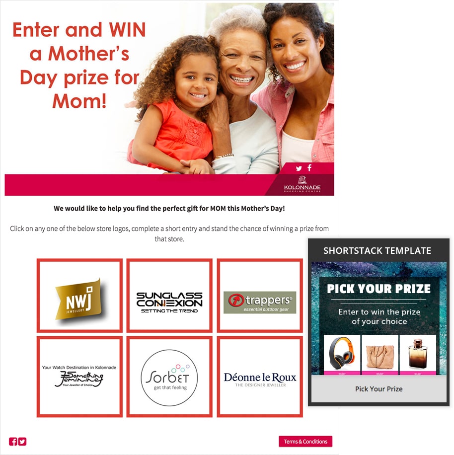 Mother's Day Pick Your Prize campaign