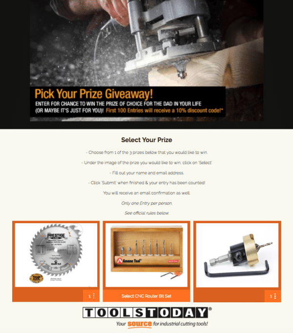 Contest Marketing Example - Father's Day