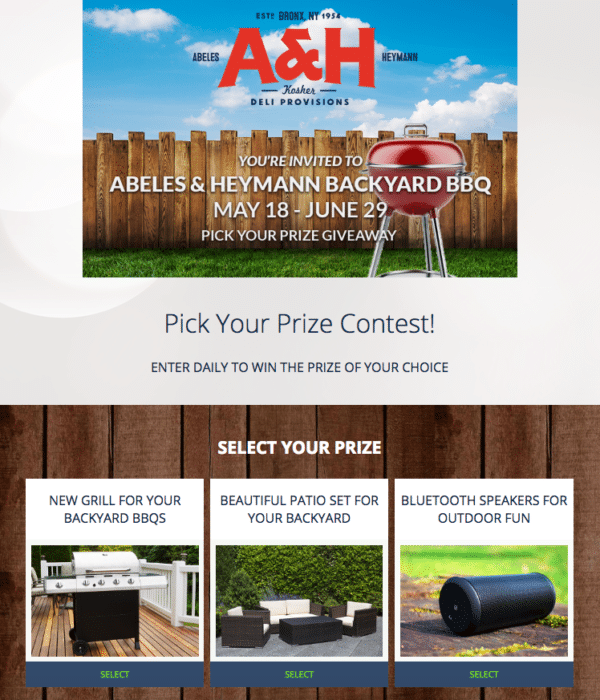 Contest Marketing Example - Backyard BBQ