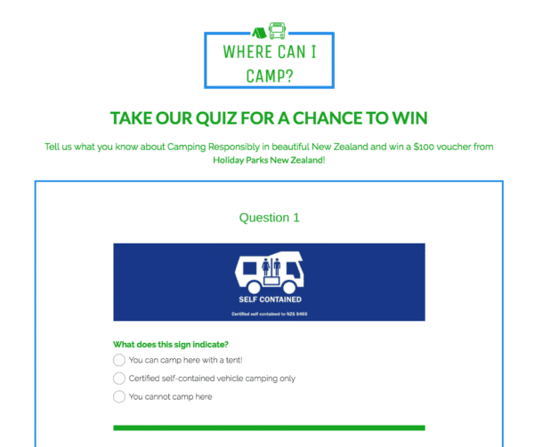 Contest Marketing Example - Campign Quiz