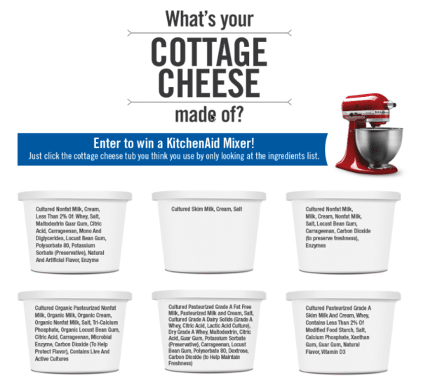 Contest Marketing Example - Cottage Cheese