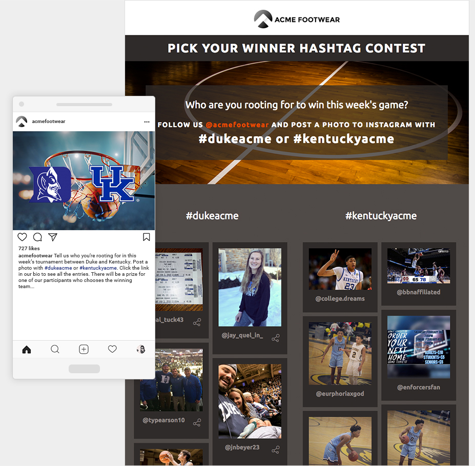 hashtag winner contest on instagram