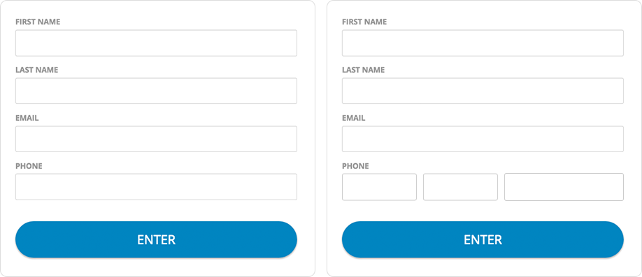 Single input phone field vs three inputs