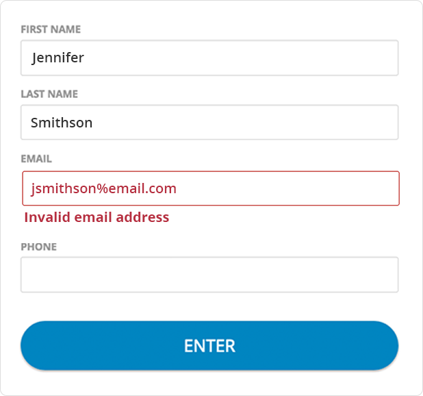 Email field validation