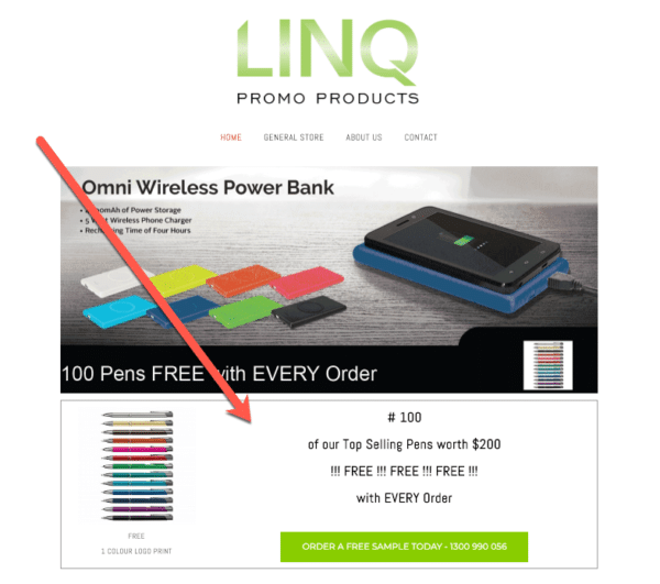 Free samples or low priced products like LINQ promo products for eCommerce Promotion Ideas