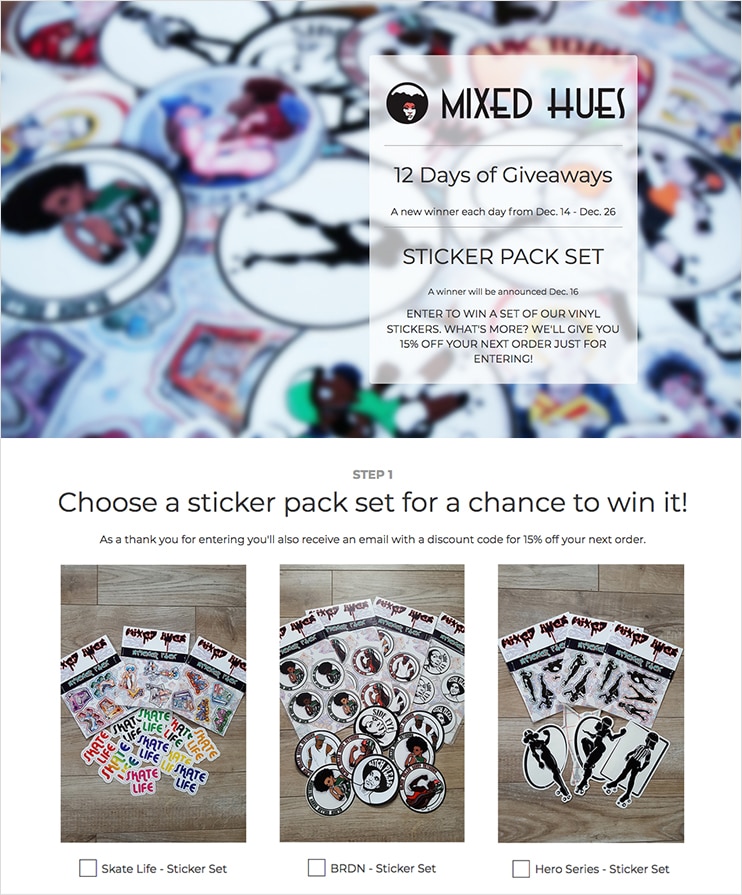 Mixed Hues giveaway built with ShortStack