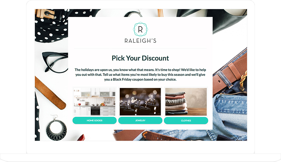 ShortStack's Pick Your Discount template shown on laptop