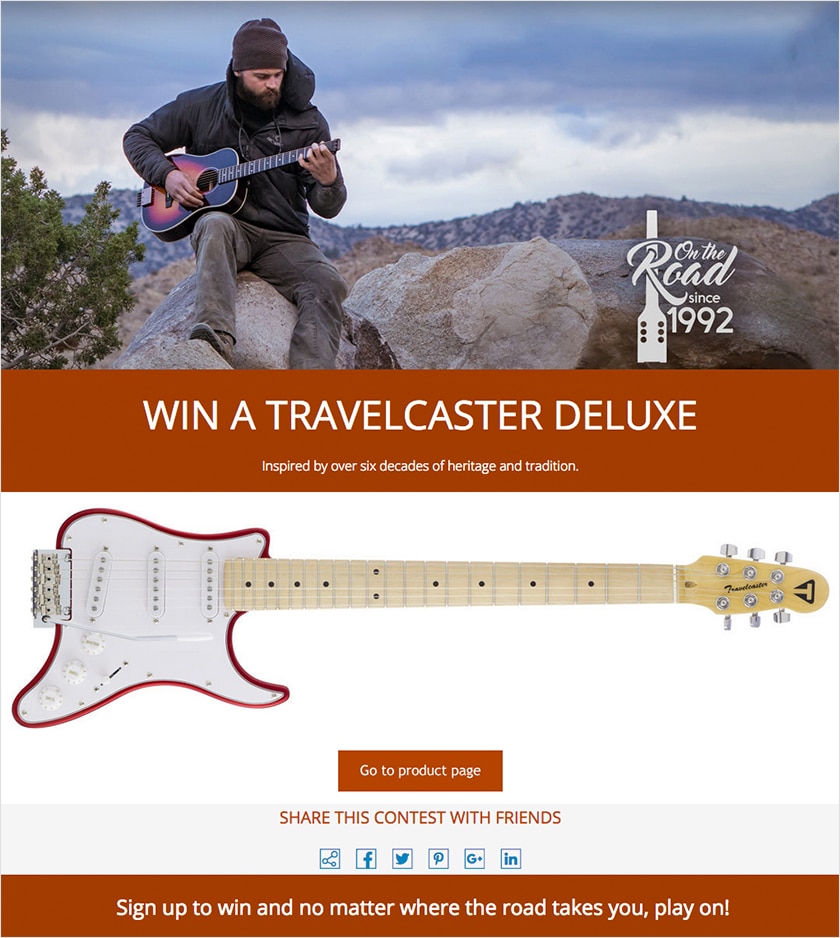 Traveler Guitar Giveaway built with ShortStack