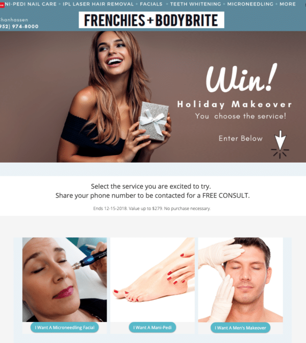 Run an Exclusive Contest like Frenchies and bodybrite for leads going cold