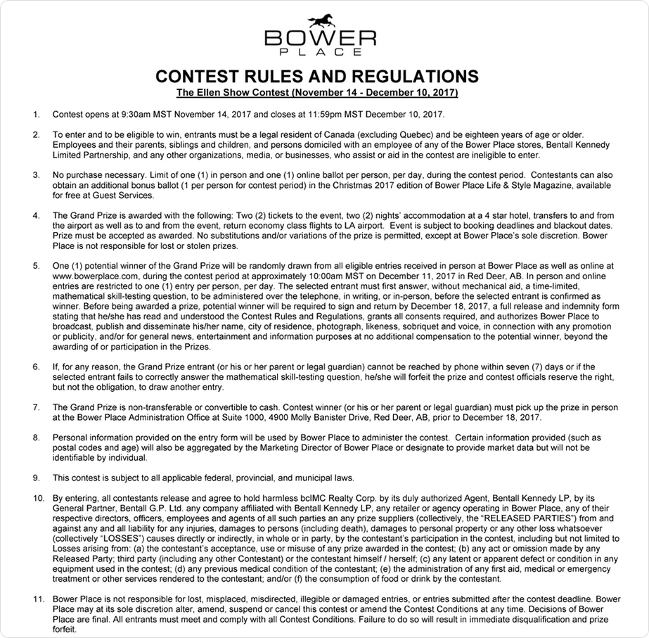 Contest Rules Landing Page
