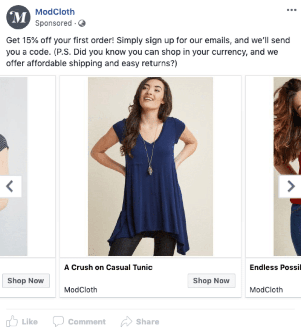 eCommerce Facebook ad examples - image 10