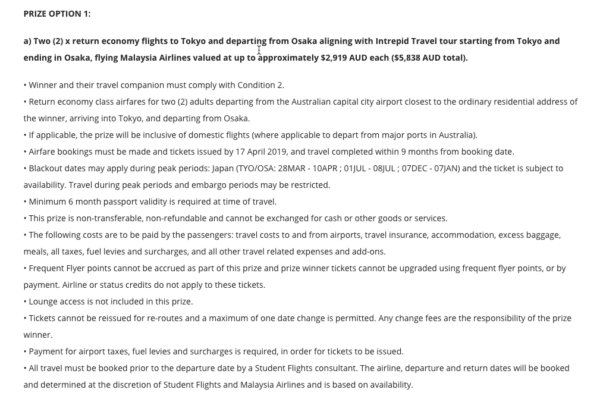 Clearly describe the prizes for Facebook Competition Rules You Should Never Ignore