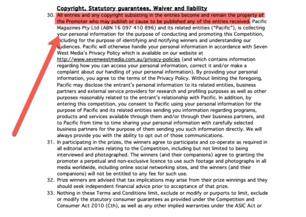 terms of their social media contest for Leverage User-Generated Content