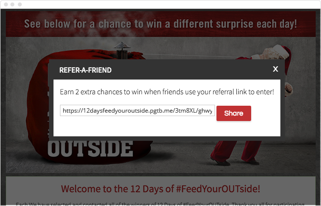 ShortStack's Refer-a-Friend feature encourages sharing