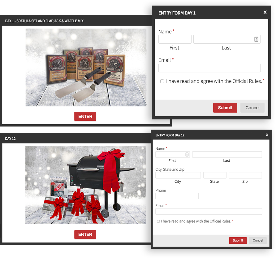 Prizes increased in value each day