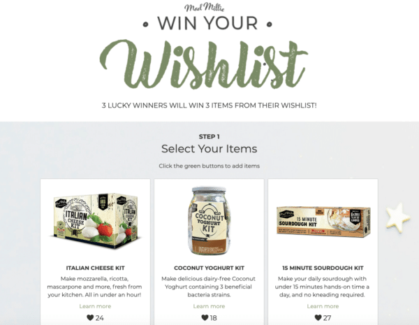 Mad Millie Win Your Wishlist for Holiday Season Contest