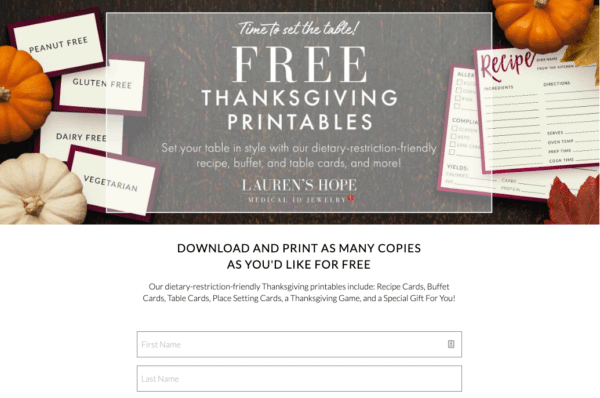Party Supplies Free Thanksgiving Printables for Holiday Season Contest