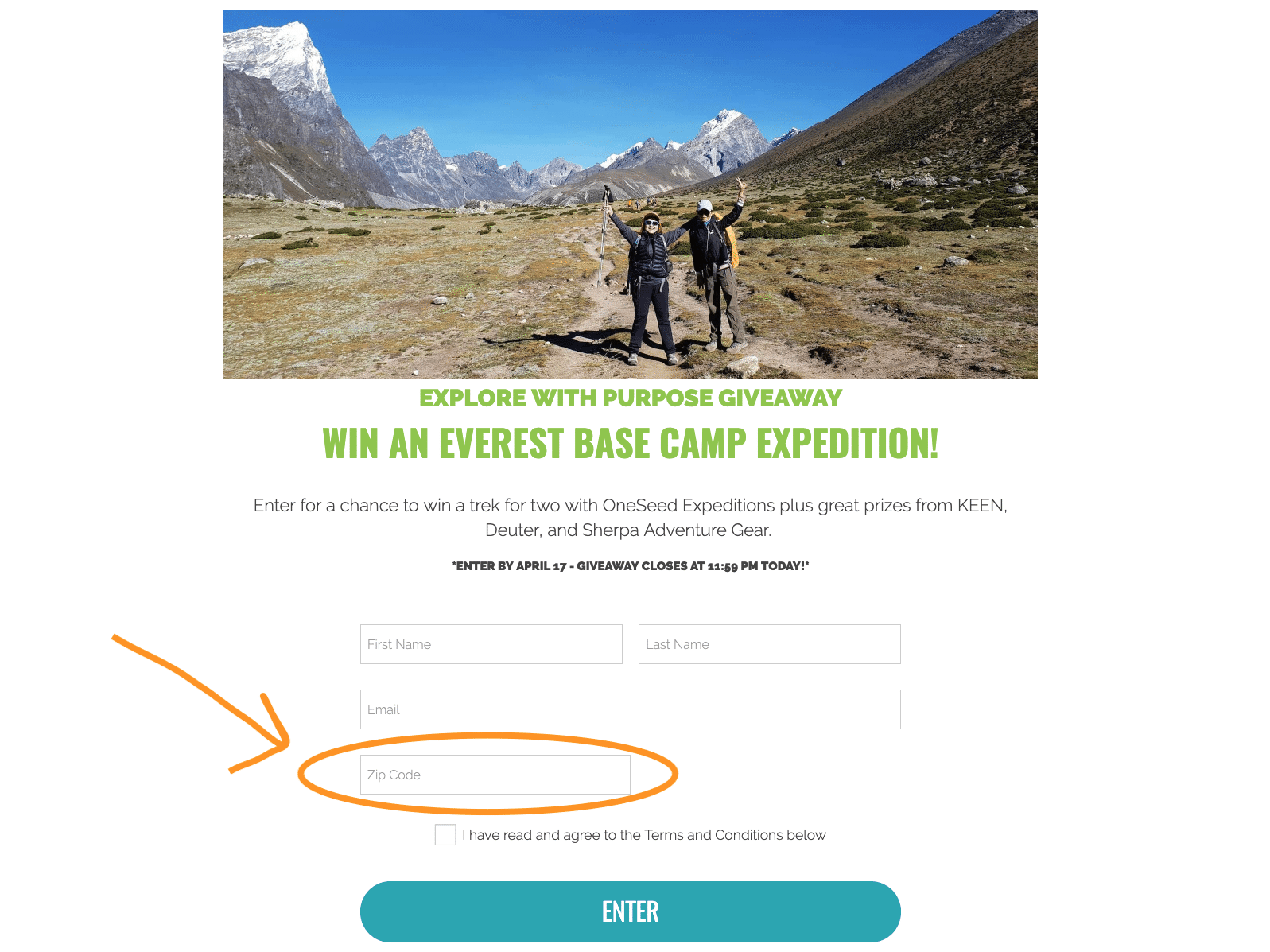 Everest Base Camp Giveaway