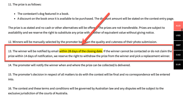 Guideline for e-commerce retailer for Contests