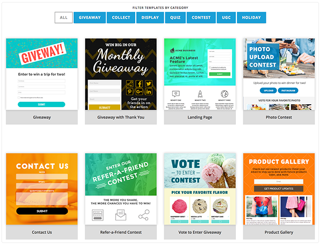 ShortStack's Template Gallery