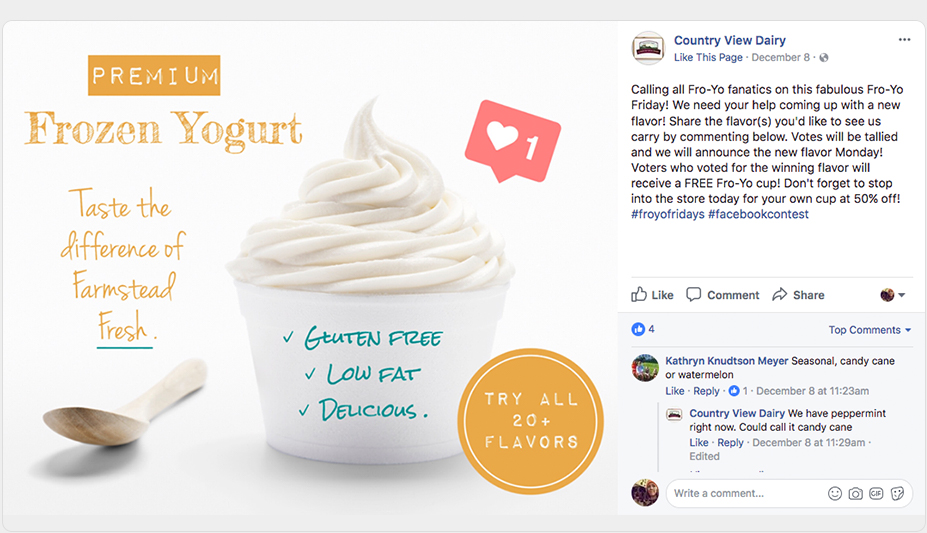 Country View Dairy Facebook post