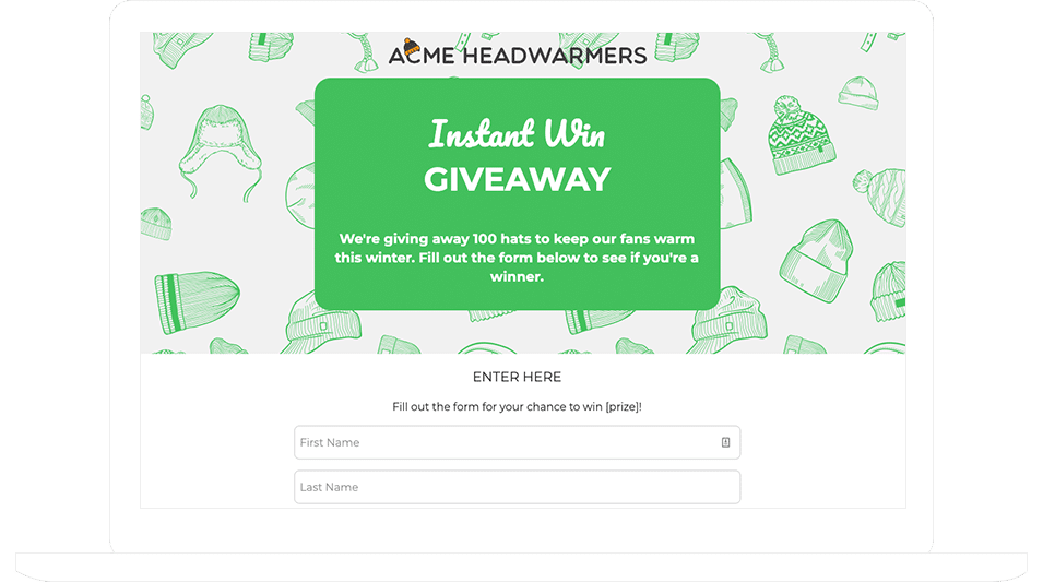 Instant Win Giveaway Template