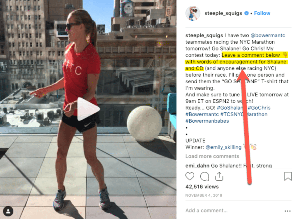 Rules of a contest clear call to action for Facebook and instagram Comments as Constest Entries