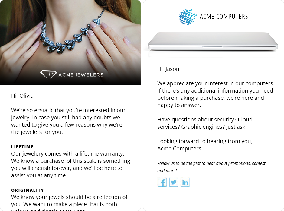 Scheduled Email Examples