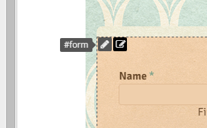The Edit Form button in the Form Widget.