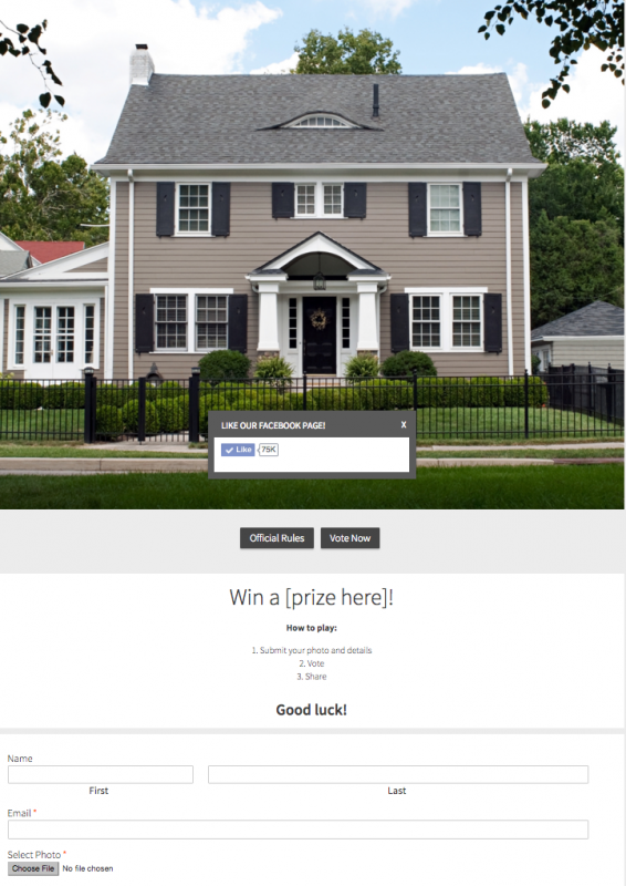 Like Page Popup Example