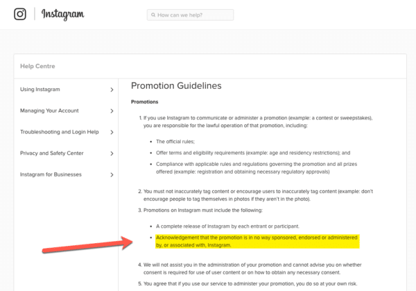 Instagrams lack of Endorsement for Instagram Contest Rules You Should Never Ignore