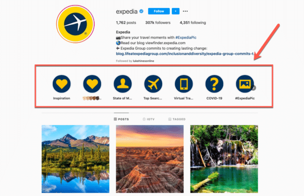 Expedia-Official-Instagram-Feed-With-Story-Highlights