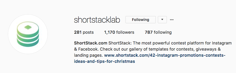 ShortStack's Instgram Bio