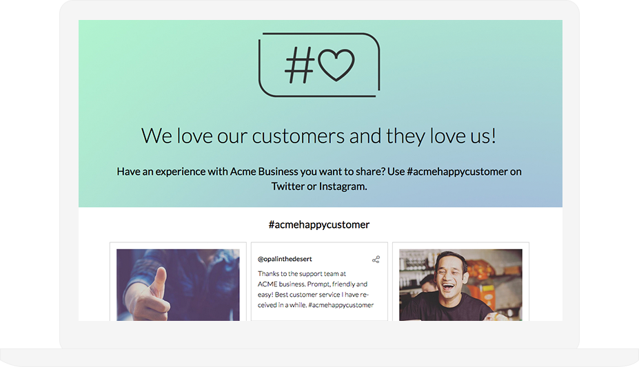 ShortStack's Hashtag Feedback template